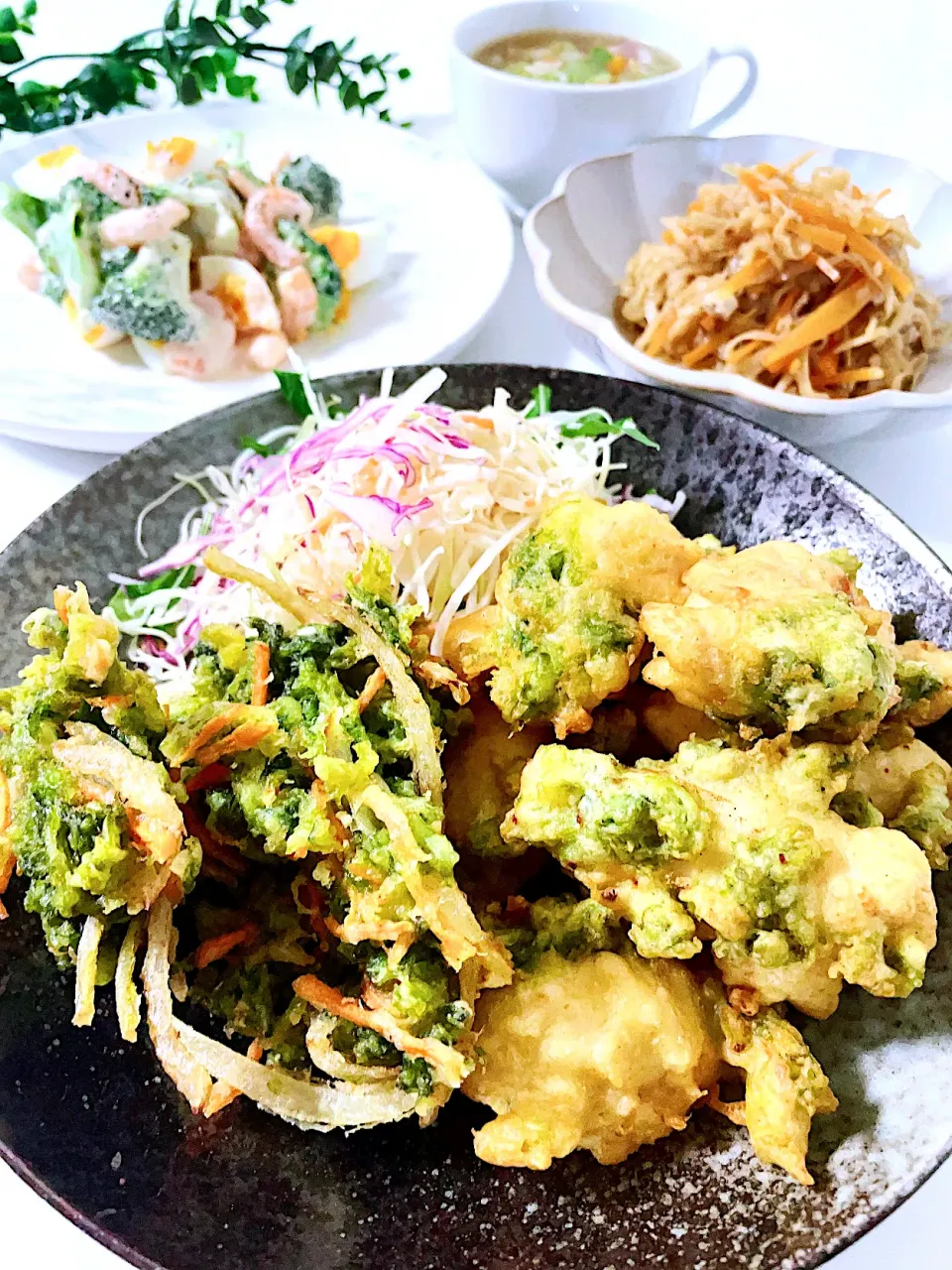 ササミのアオサ天ぷら＆アオサのかき揚げ|オーロラさん