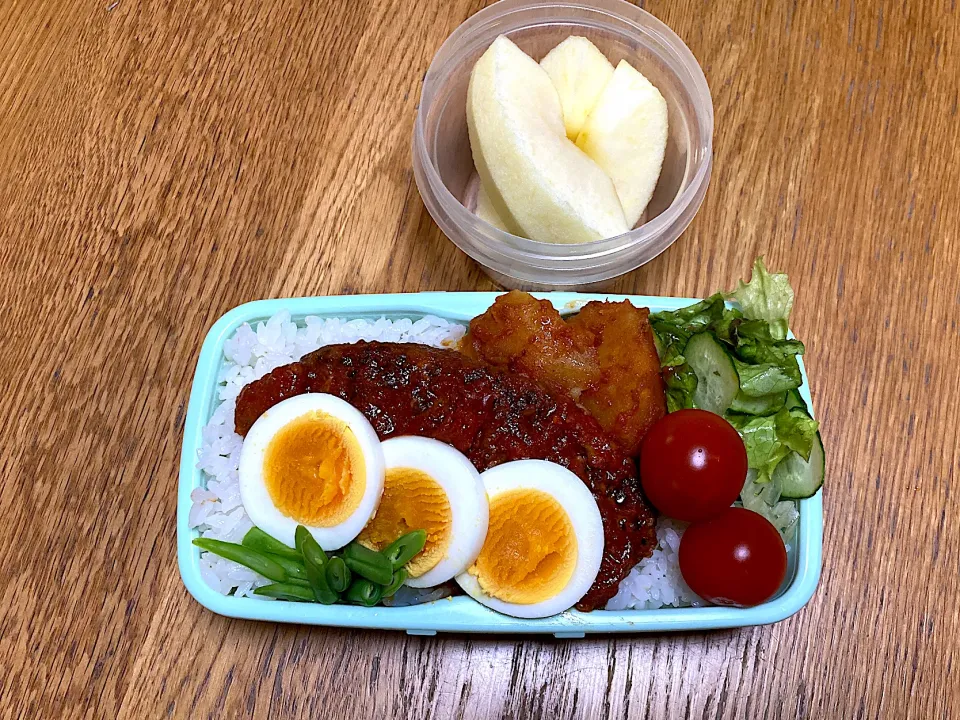 Snapdishの料理写真:ハンバーグ丼弁当|ゆさん