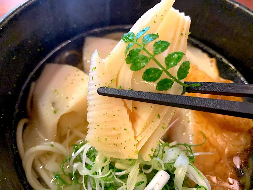 新筍とちくわと平天の温めん|半田手延べそうめんの店 阿波や壱兆さん