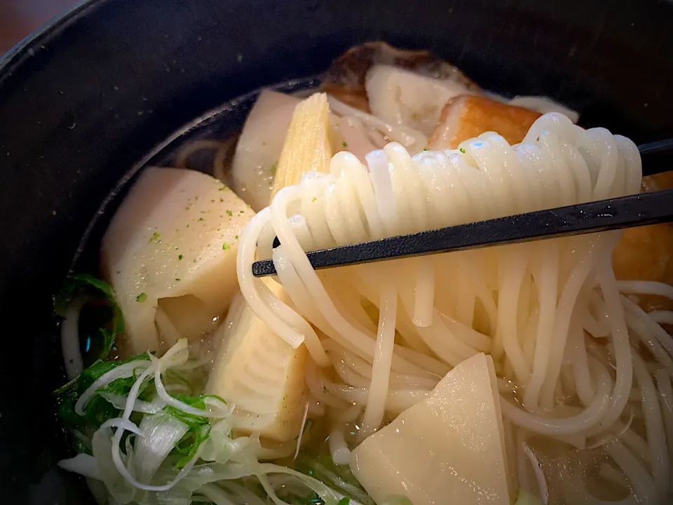 新筍とちくわと平天の温めん|半田手延べそうめんの店 阿波や壱兆さん