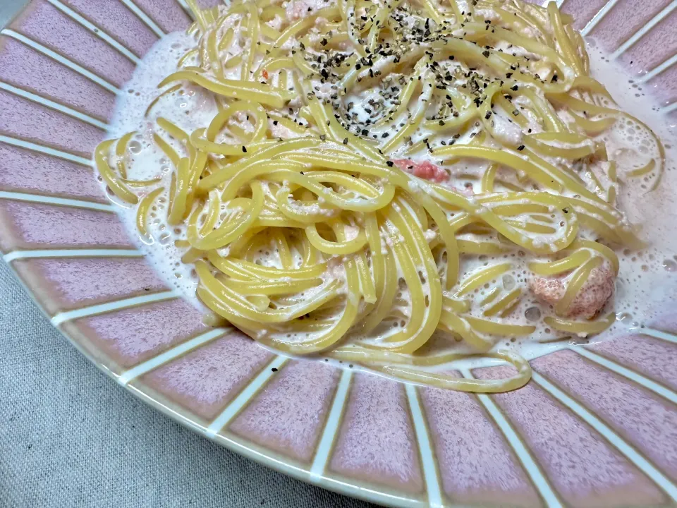 明太クリームパスタ🍽️|HALさん