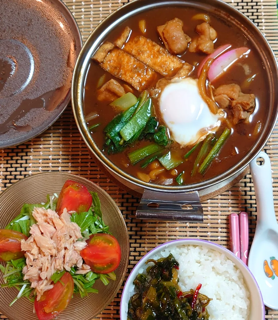 味噌煮込みうどんで夕ご飯🍴|ポチさん