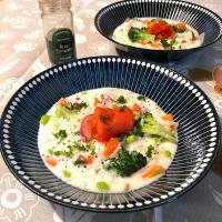 野菜たっぷり明太子ミルククリームリゾット