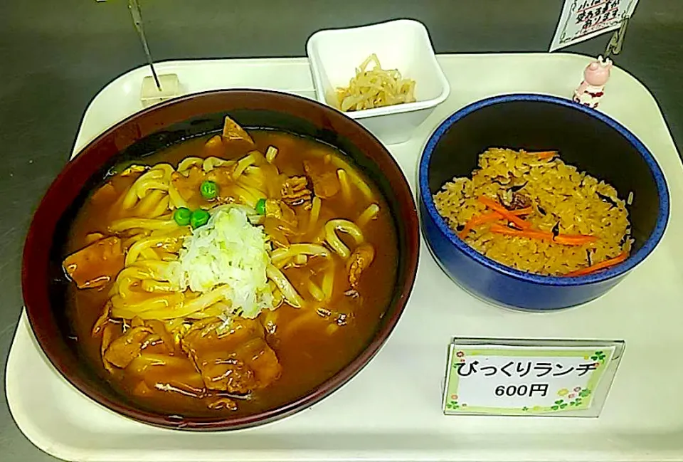 Snapdishの料理写真:カレー南蛮うどん・かやくごはん|nyama1さん