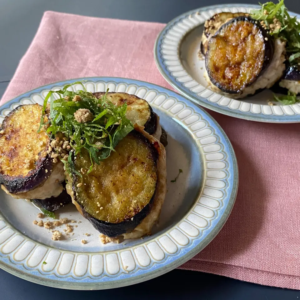 なすのはさみ焼き柚子胡椒|ちぐあささん