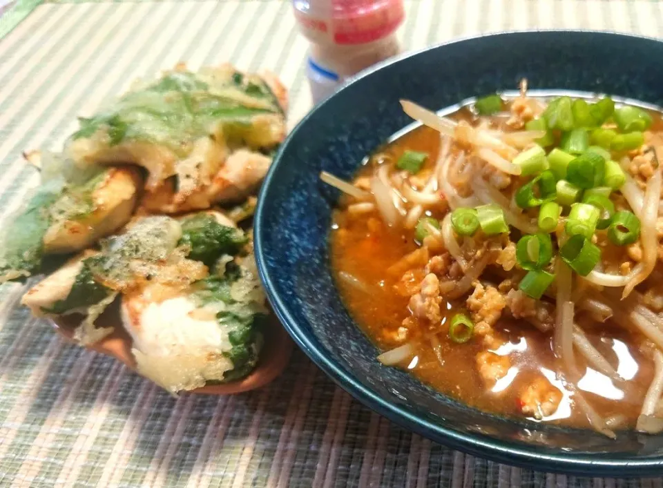 鶏焼き天の大葉巻き
麻婆もやし|マギーさん