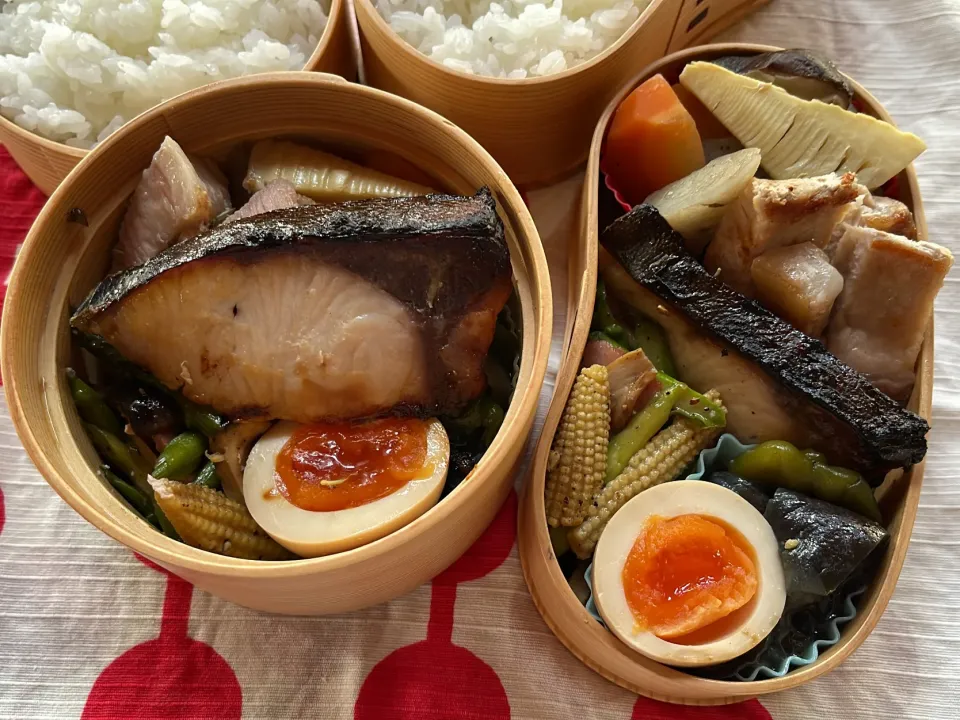 ブリとブタの西京マリー弁当🤣|ぱっとさん