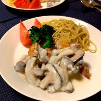 チキンソテーきのこクリームソース