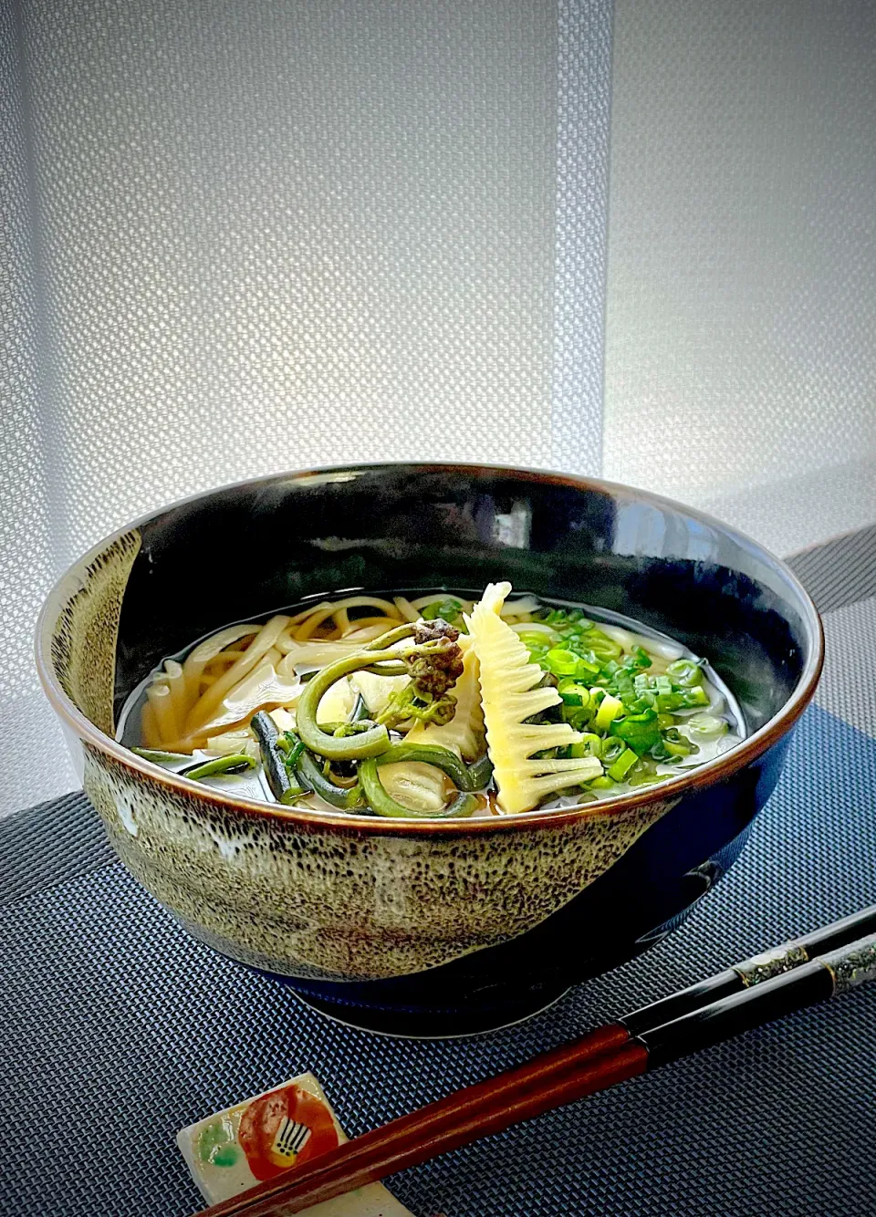 『ワラビとタケノコの山菜うどん』✨✨✨採りたての山の幸で至福のひとときを❣️😄|イチロッタさん