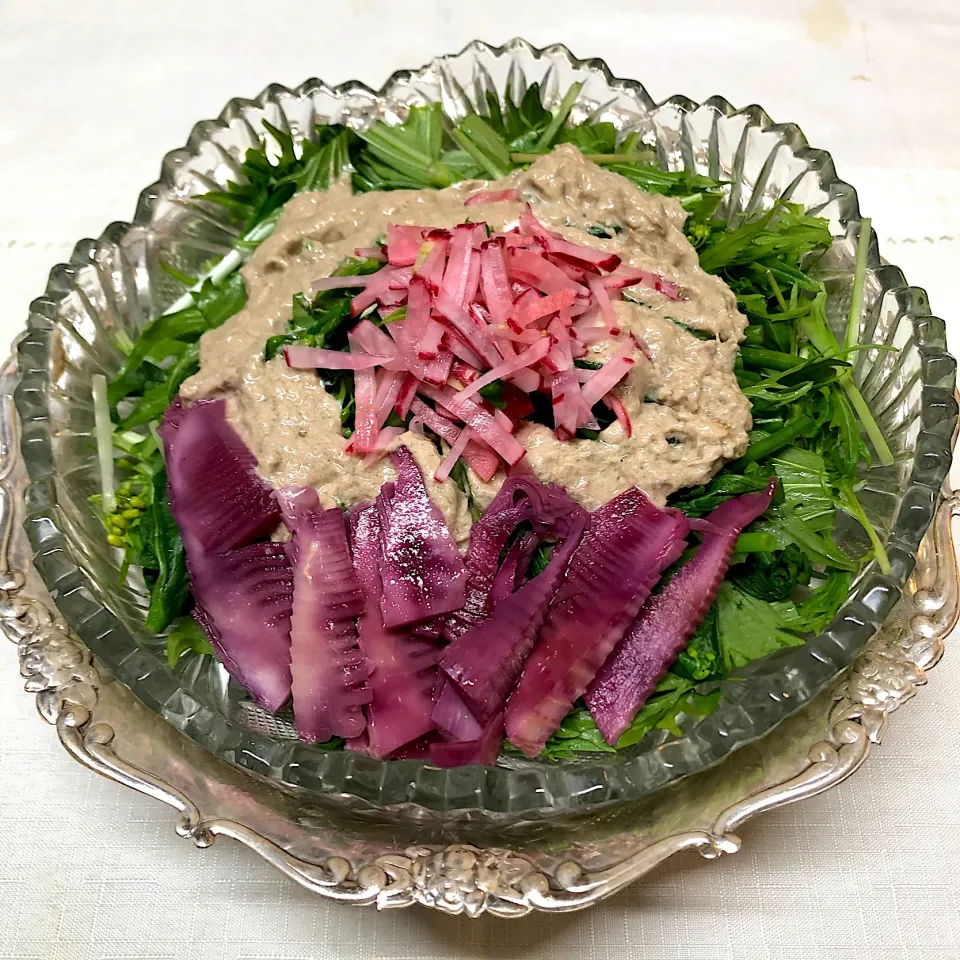 たけのこラディッシュピクルス水菜🍃菜花🌿ツナマヨゴマドレ💐|henryさん