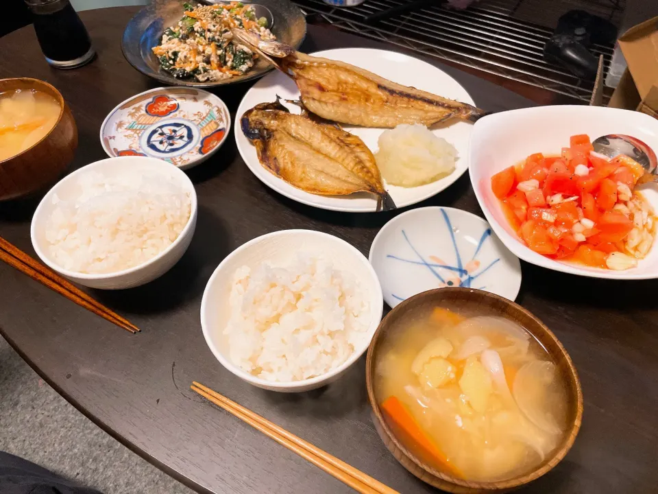 白和え・焼魚・トマトのマリネ|ゆぅさん