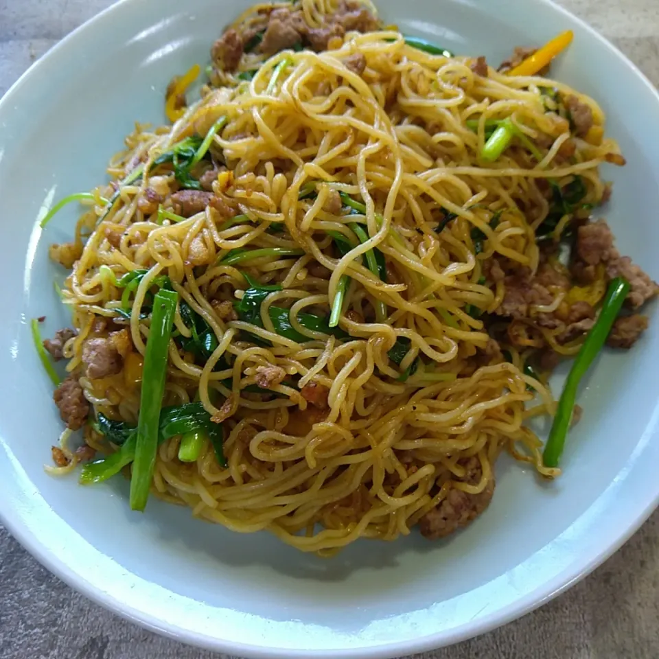 ひき肉と天かすの焼きそば|ハイドランジアさん