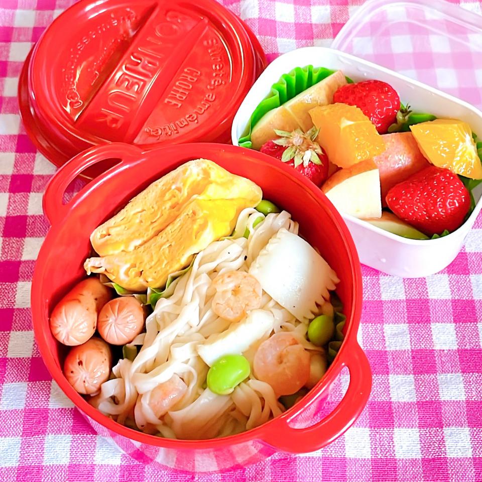 糖質ゼロ麺でシーフードパスタ弁当(末っ子弁当です)