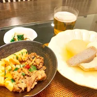 Snapdishの料理写真:筍と牛肉の煮物|Fumiko Aburataniさん