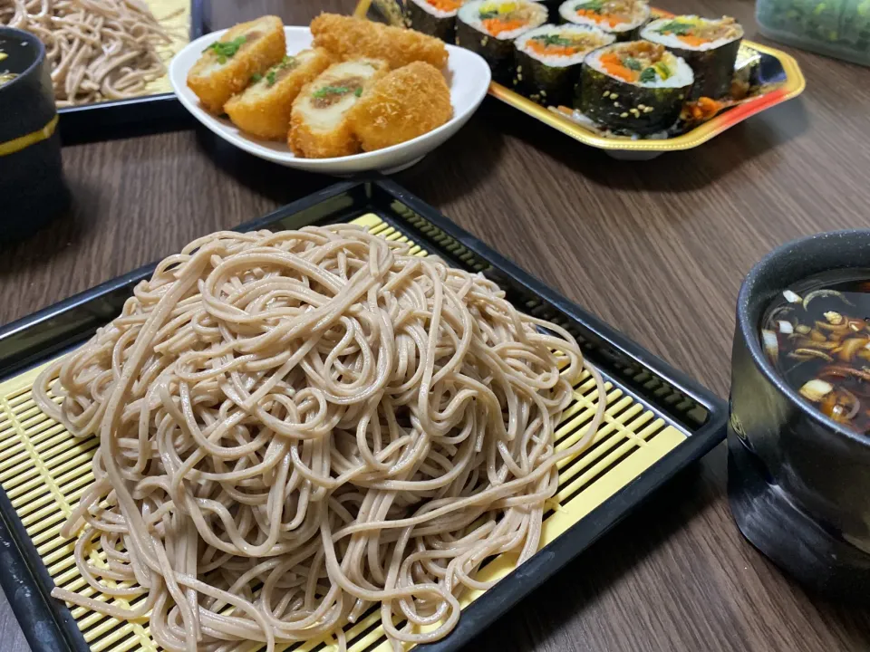 ざるそば　ミョウガの麺つゆで|けんさん