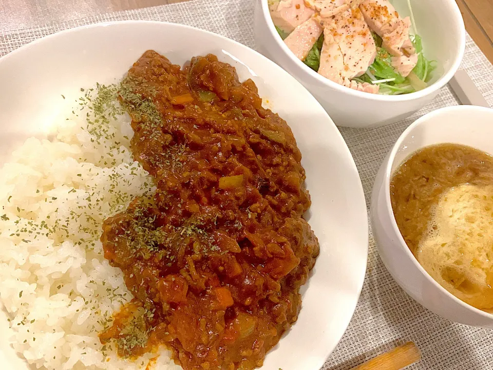 茄子とトマトのキーマカレー|mam☻**゜さん