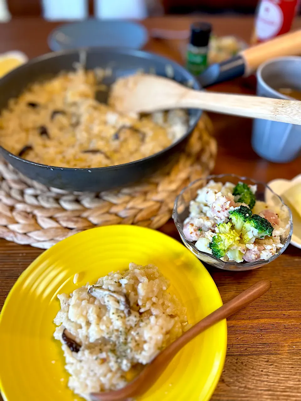 とろーり椎茸リゾット、ポテトサラダ|ＭＡＲＵＥ家の食卓さん