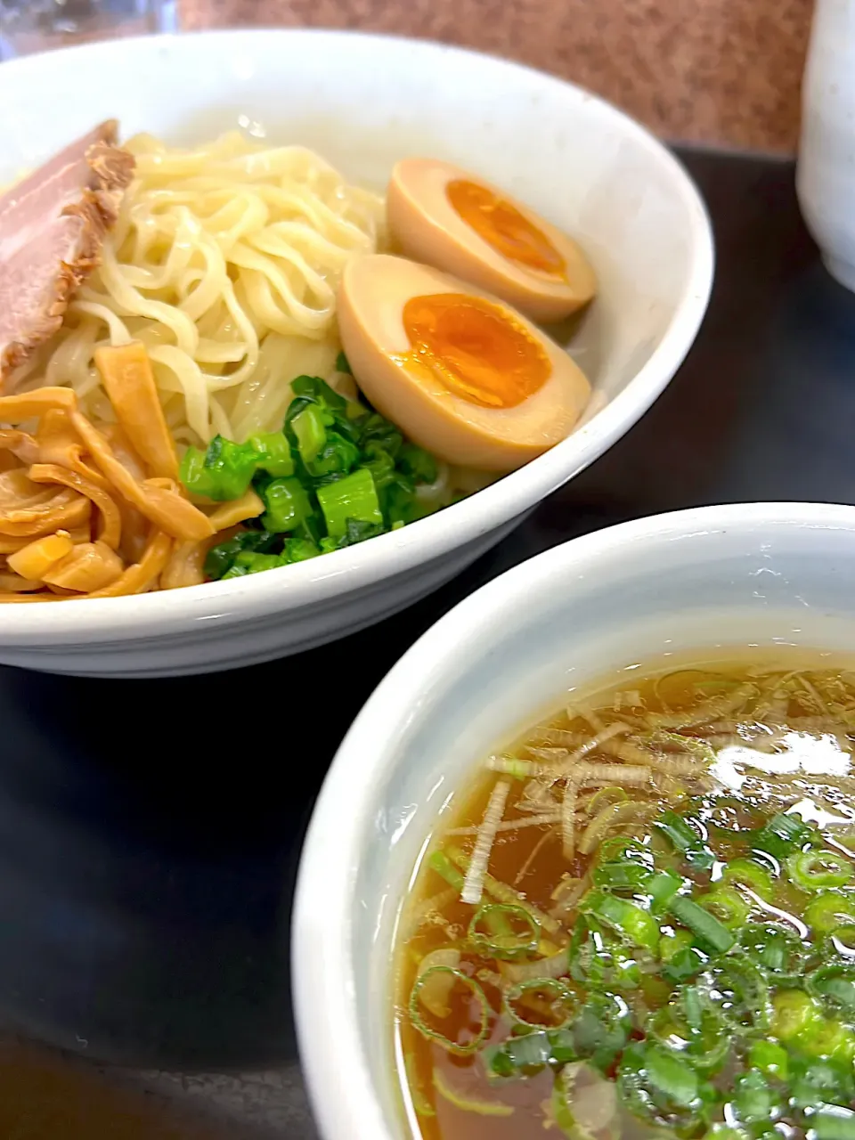 Snapdishの料理写真:つけ麺大盛りあじ玉トッピング|いさかつさん