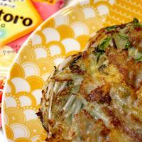 チーズ入りもやしとキャベツのチヂミ風