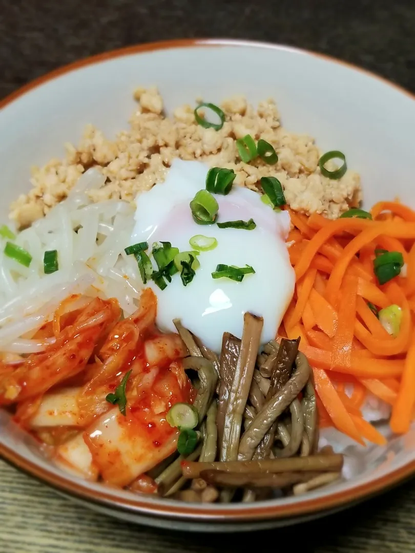 Snapdishの料理写真:パパ盛付け👨作り置きdeビビンバ丼|ぱんだのままんさん