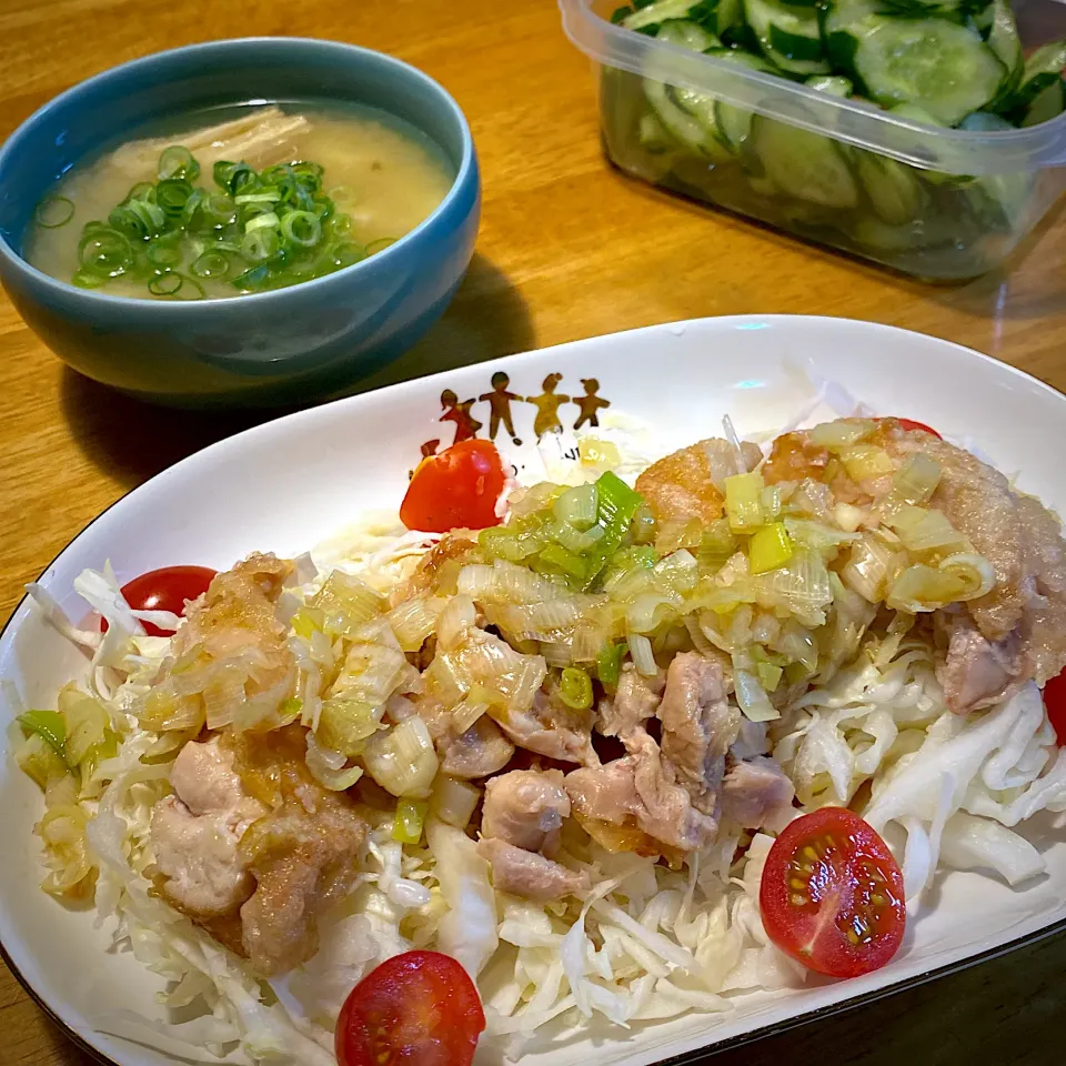 油淋鶏と、じゃがいもの味噌汁|もえさん