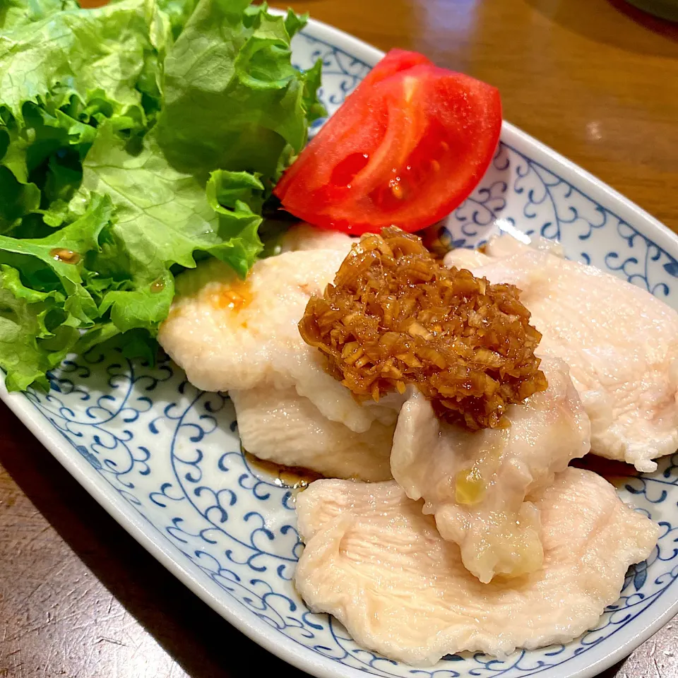 蒸し鶏のねぎソース掛け|124goさん