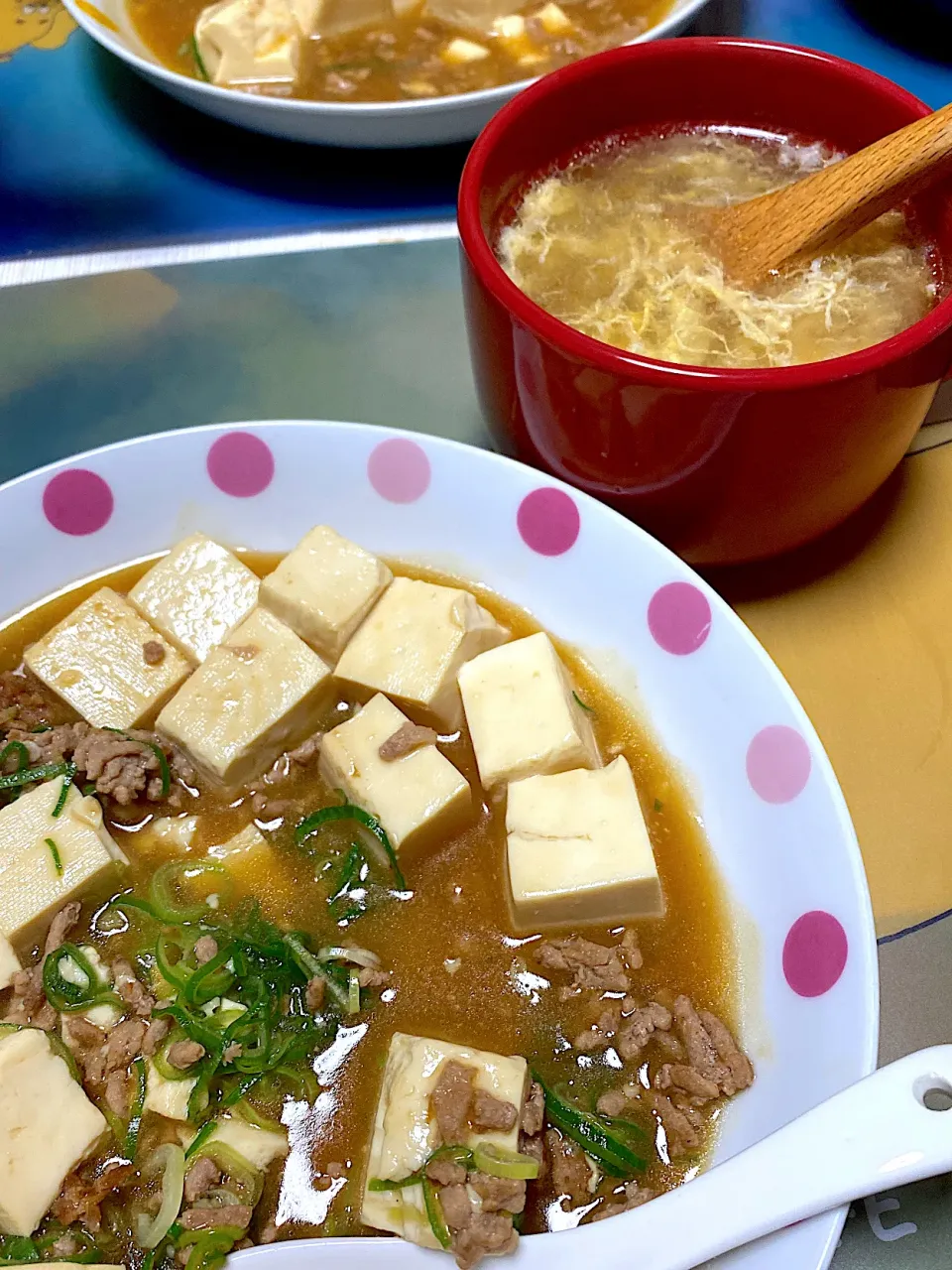 麻婆豆腐、たまご中華スープ|kaaaaaさん