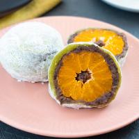 切り餅活用＊丸ごとみかんの抹茶大福