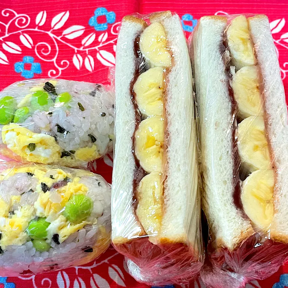 サンドイッチおにぎり弁当(夫)☆4月19日|kaoriさん