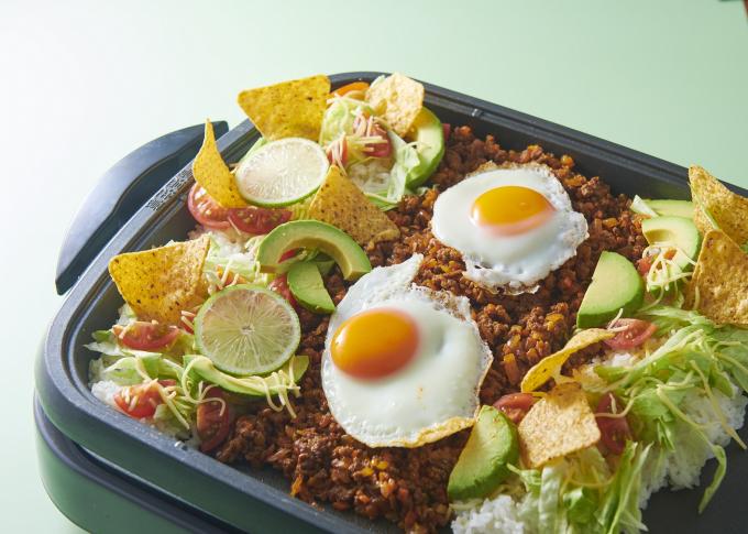 ホットプレートでタコライス