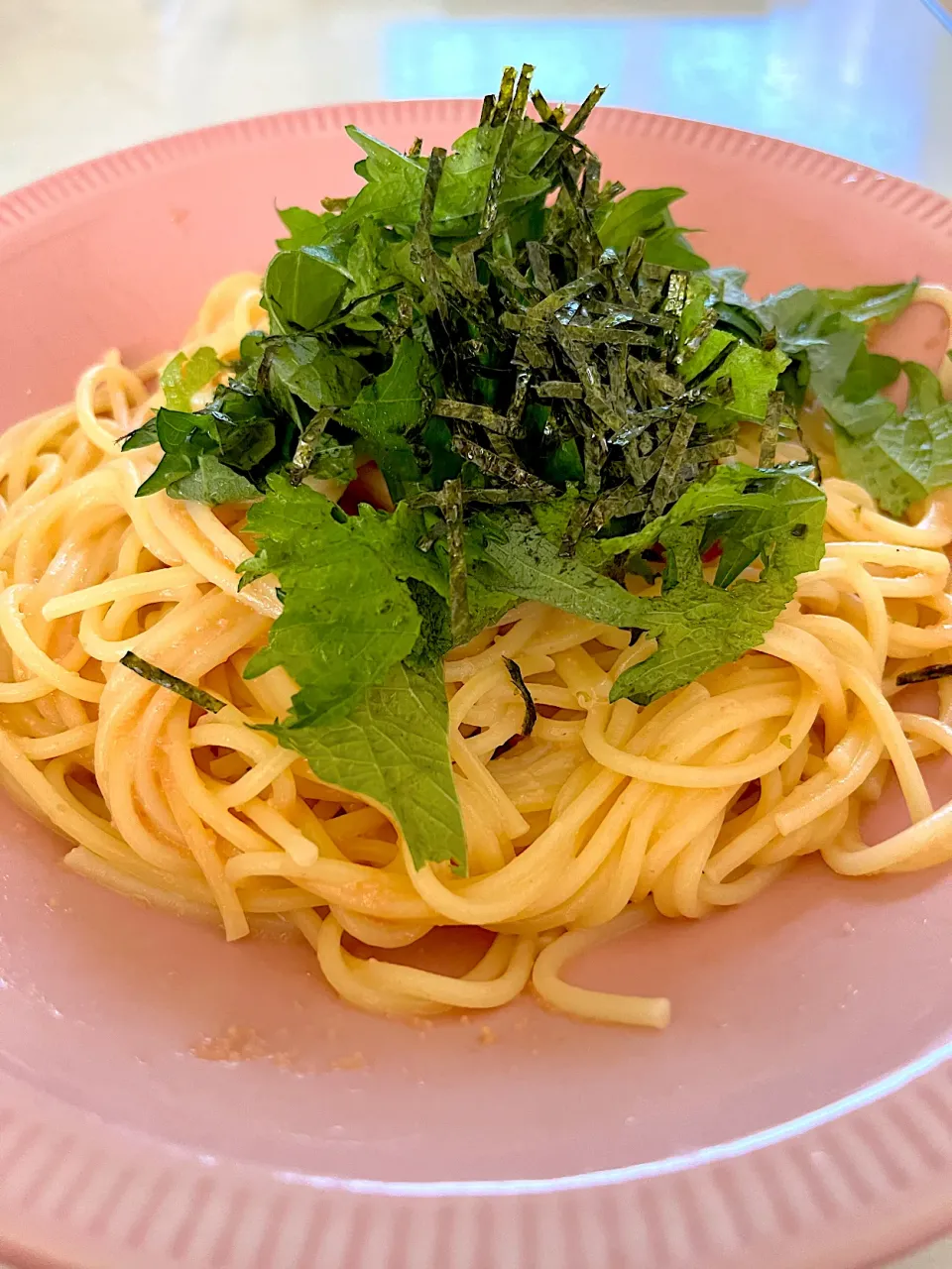 たらこスパ大葉乗せ🍽|ささるみさん