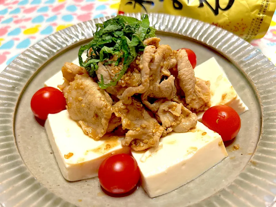 粒みそごましゃぶしゃぶの豆腐サラダ|こずりんさん