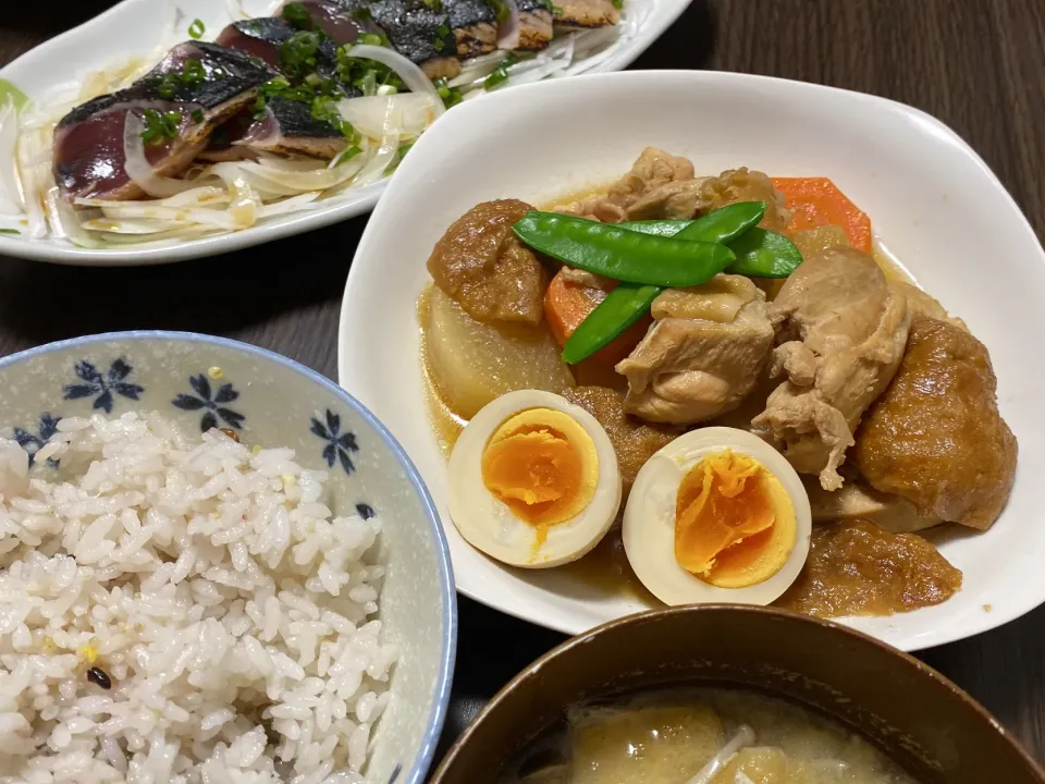 仙台麩の煮物とかつをたたき|けんさん