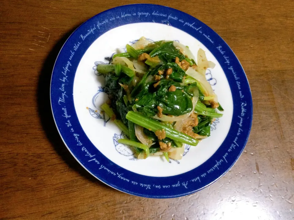 ほうれん草と玉ねぎのレンチン温野菜|りんりんまるさん