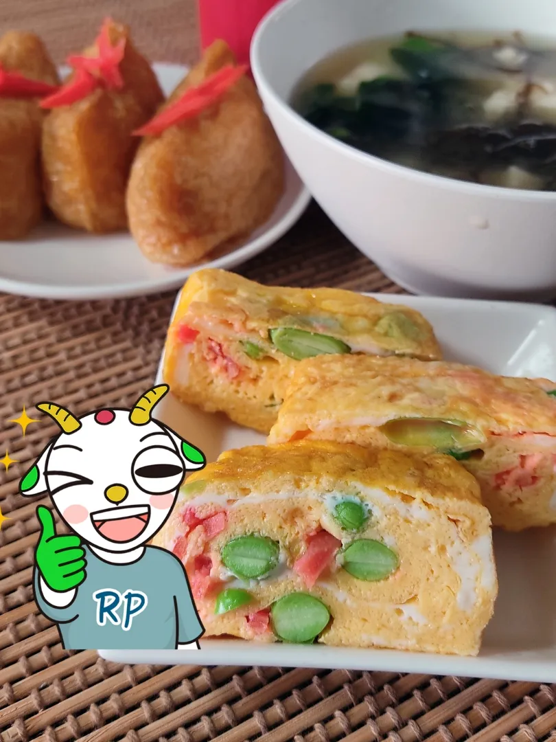 Snapdishの料理写真:枝豆と紅生姜入り玉子焼き|Rピージャーさん