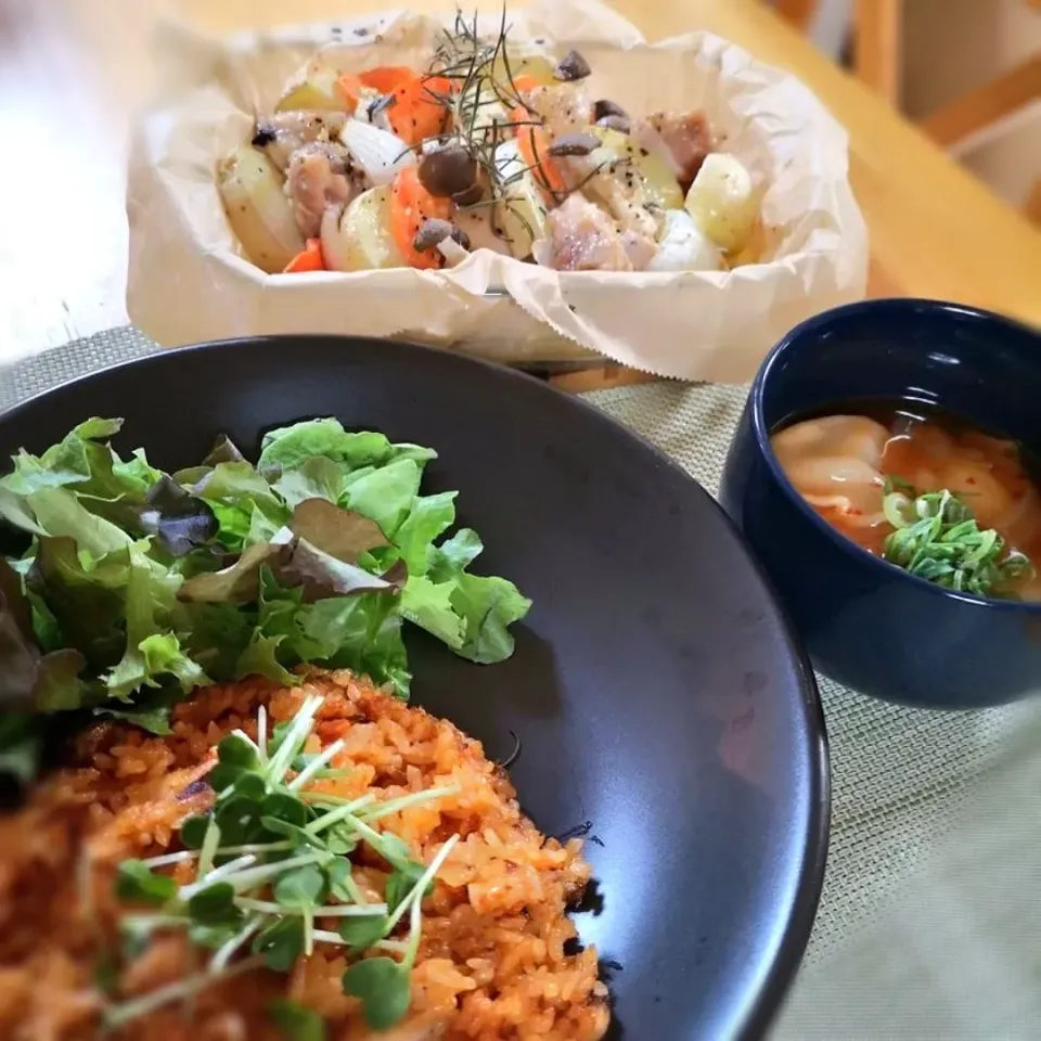 メインは鶏と野菜グリル|みきやんさん