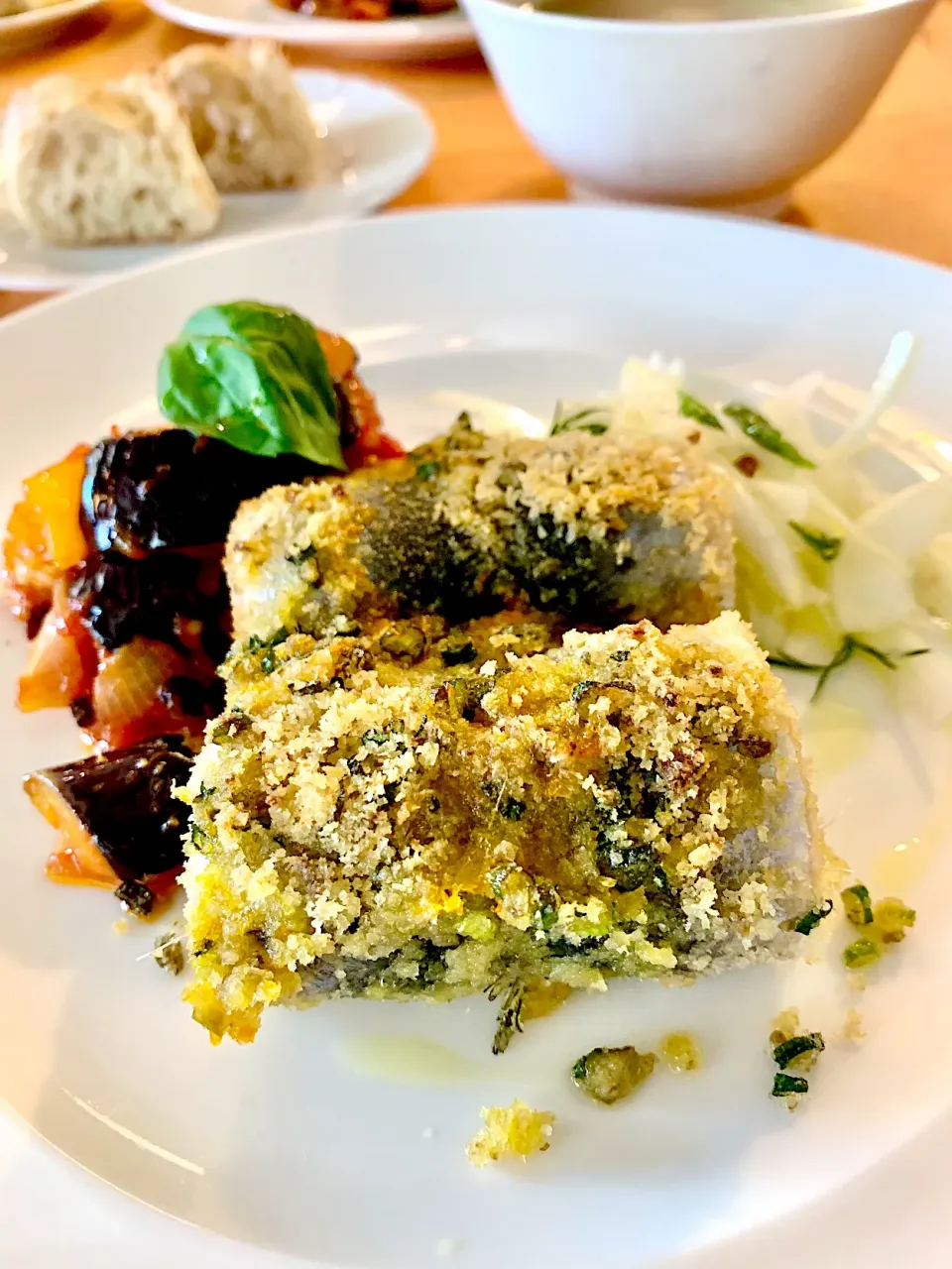 Snapdishの料理写真:Sicilian local dishes; sardine beccafico, caponata and fennel salad|gonbenさん