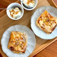 メルトロリッチチーズで簡単ライスペーパーモーニングピザ🍕🤭✨|いもたさん