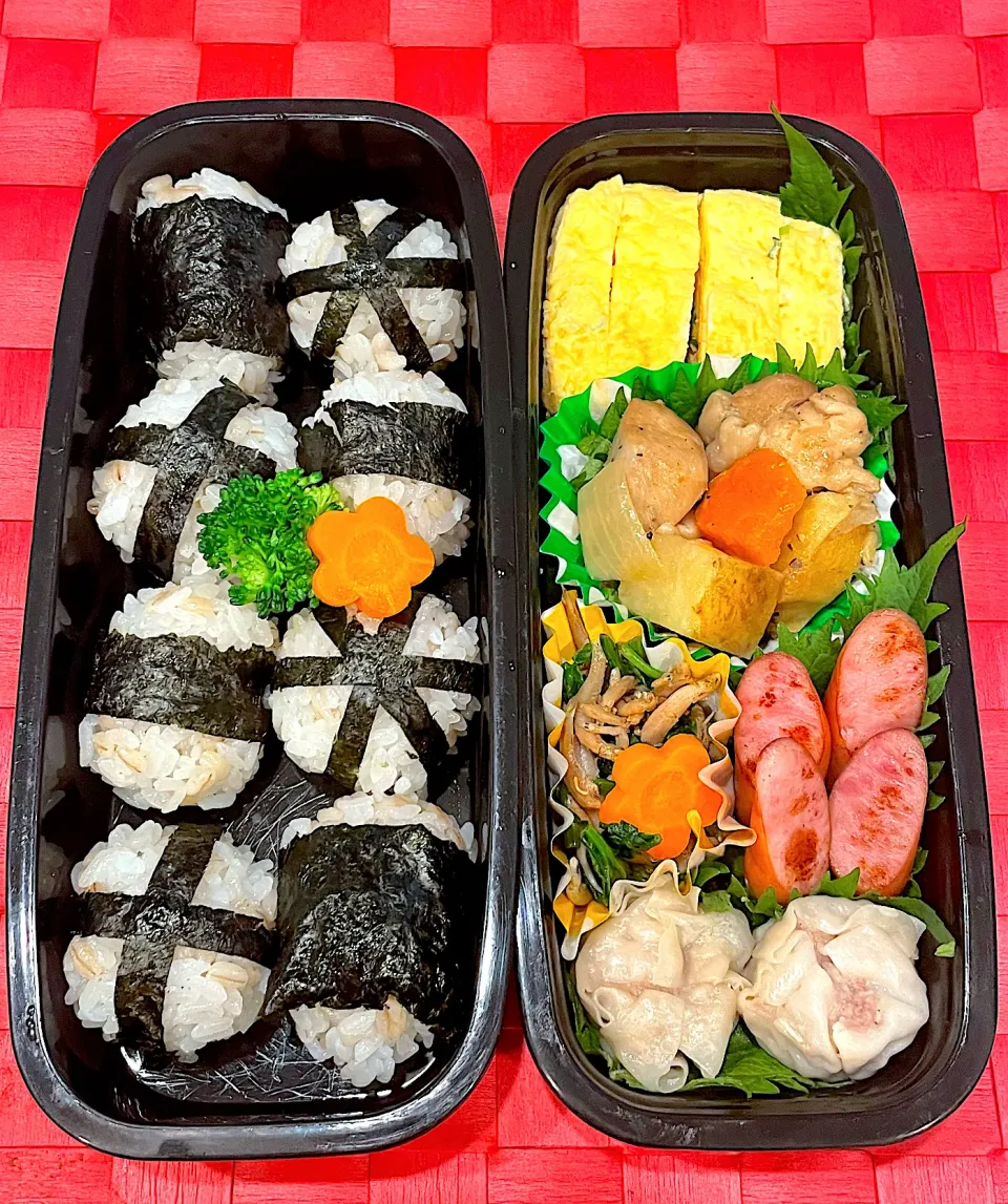 中学生息子のお弁当🍱 おにぎり弁当🍱|Snow10さん