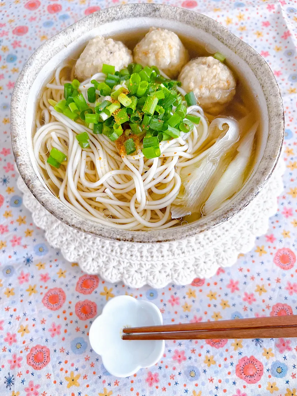 鶏つくねとネギの鴨だしうどん|＊Aloha＊さん