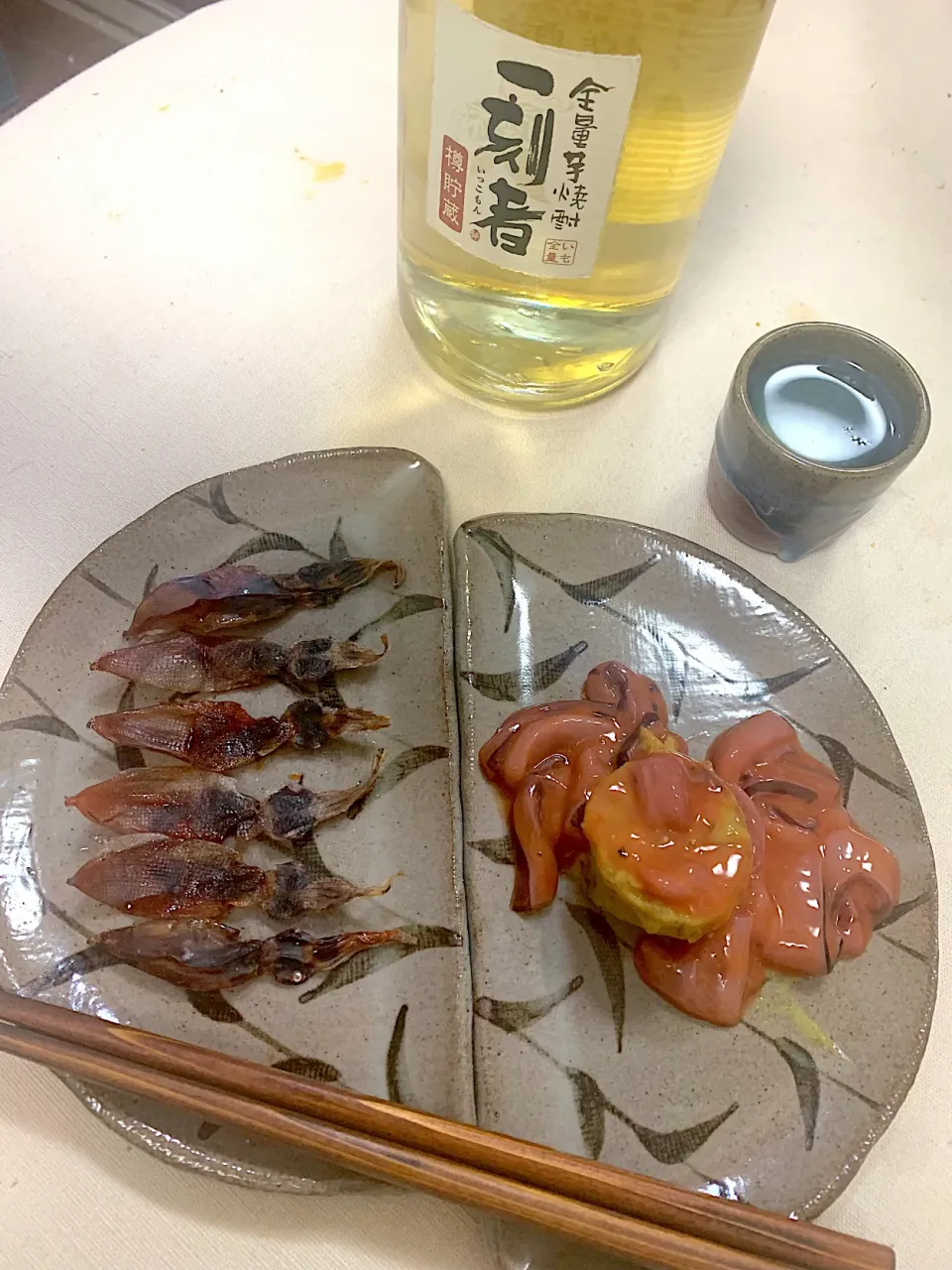 Snapdishの料理写真:干しホタルイカ　と　　　　　　　　　　　　　　　　　　青バナナのクートゥの塩辛和え|KimaLABOさん