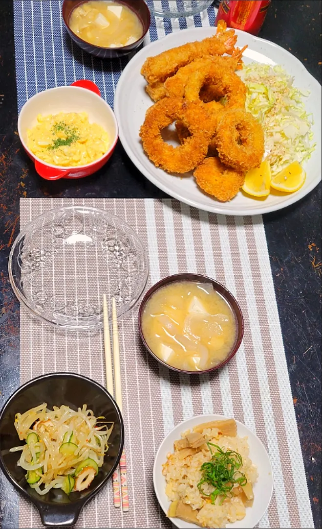 Snapdishの料理写真:普通の夜ご飯🍴|みちびさん