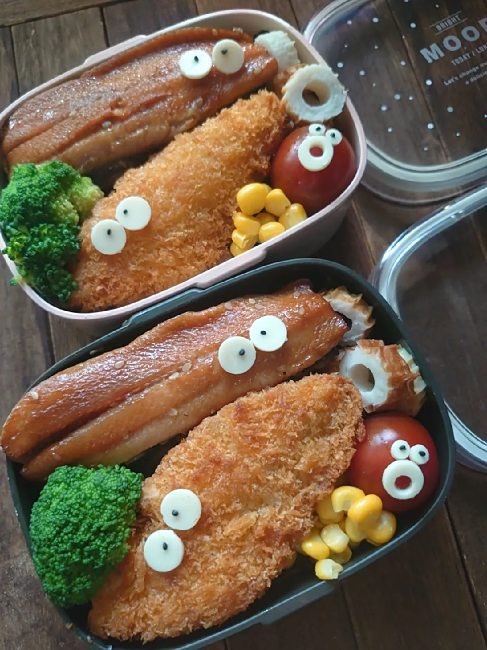 漢の…長女と次女用🍱みりん干しと白身魚フライの海苔弁当|ᵏᵒᵘさん