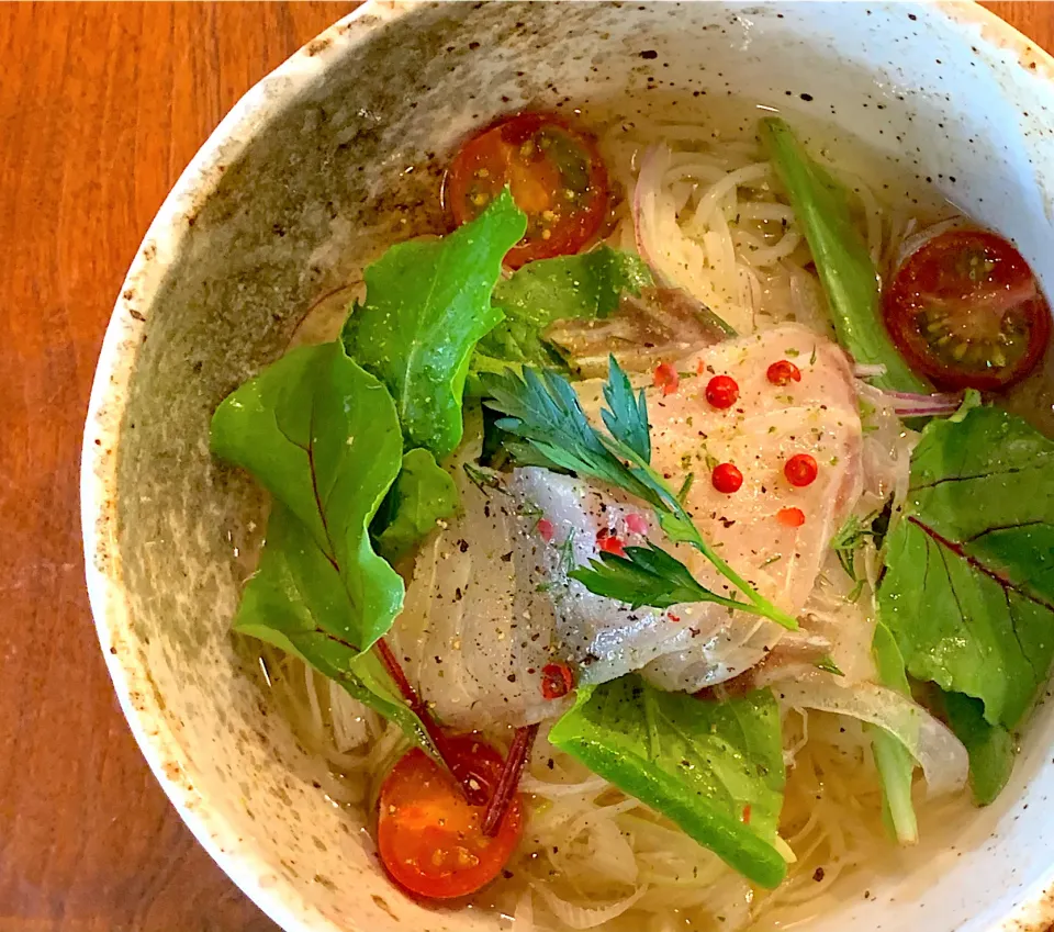 スズキのカルパッチョそうめん|半田手延べそうめんの店 阿波や壱兆さん