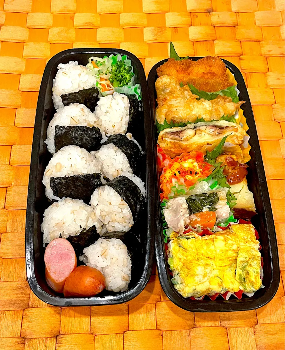 中学生息子のお弁当🍱 魚のフライとおにぎり弁当🍱🍙|Snow10さん