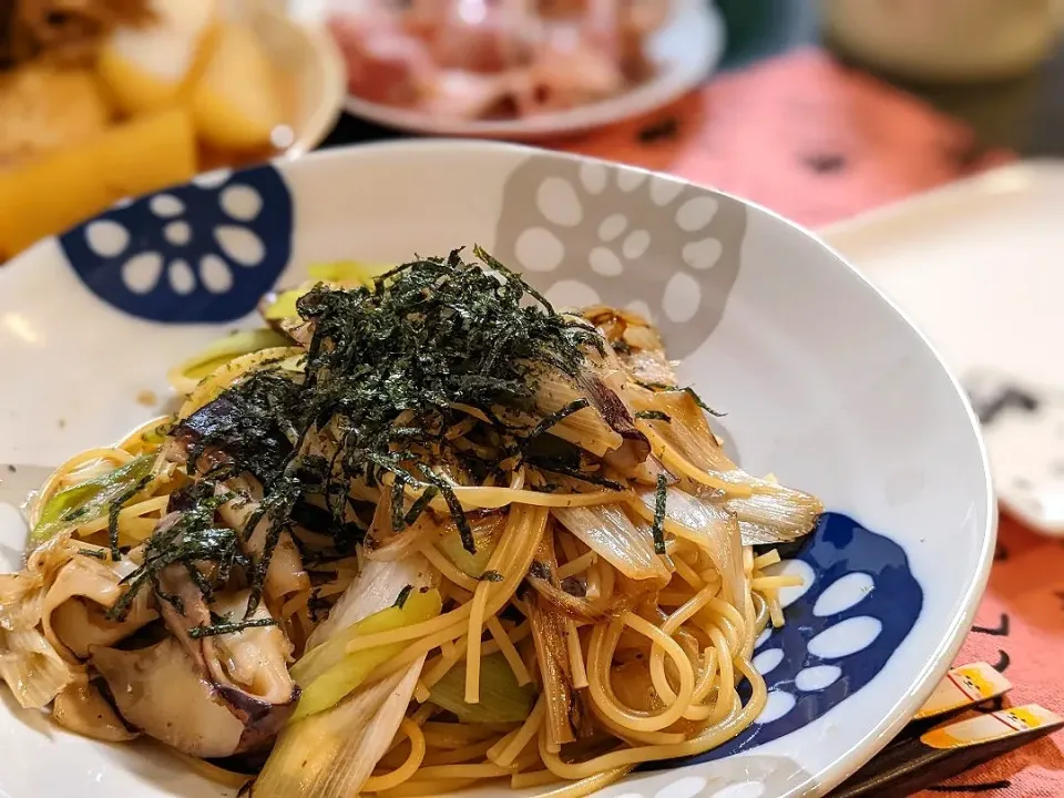 長ネギと木の子の和風パスタ✩.*˚|奈津美さん