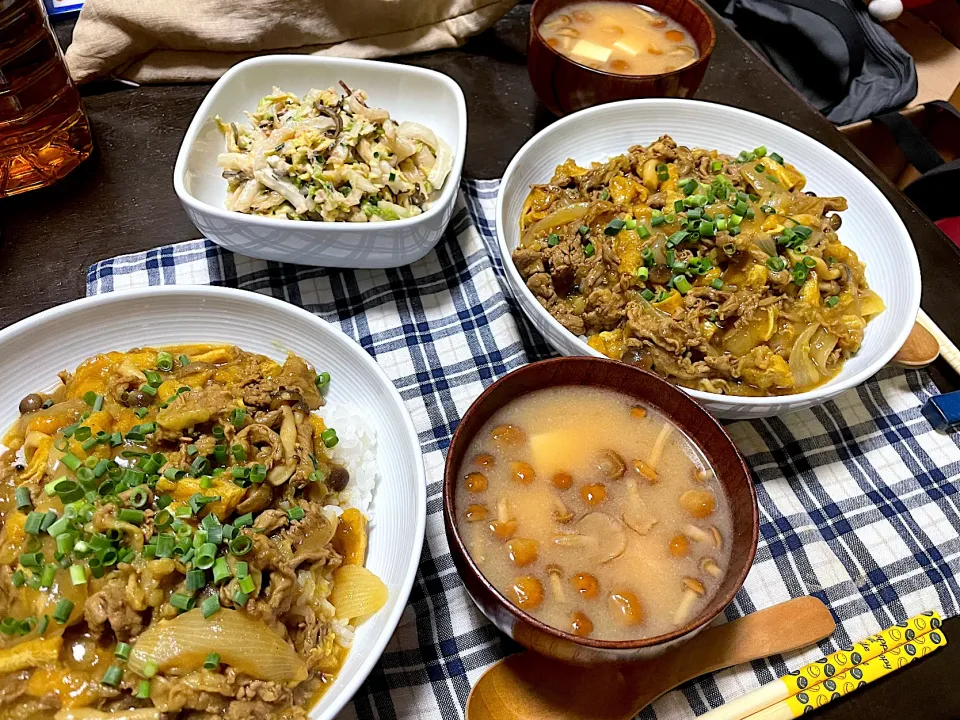 晩ごはん★和風カレー丼、白菜とツナのサラダ、みそ汁|ハルさん