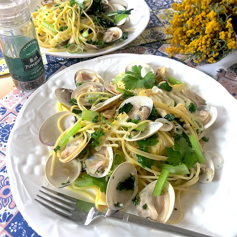 ハマグリとタケノコの酒蒸しパスタ🍝|さらっと🍀さん