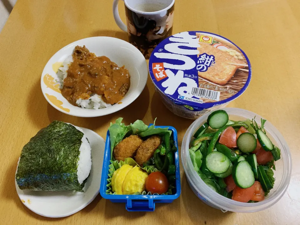 Snapdishの料理写真:2023.4.17.💜朝ごはんとお弁当|kimikimiさん