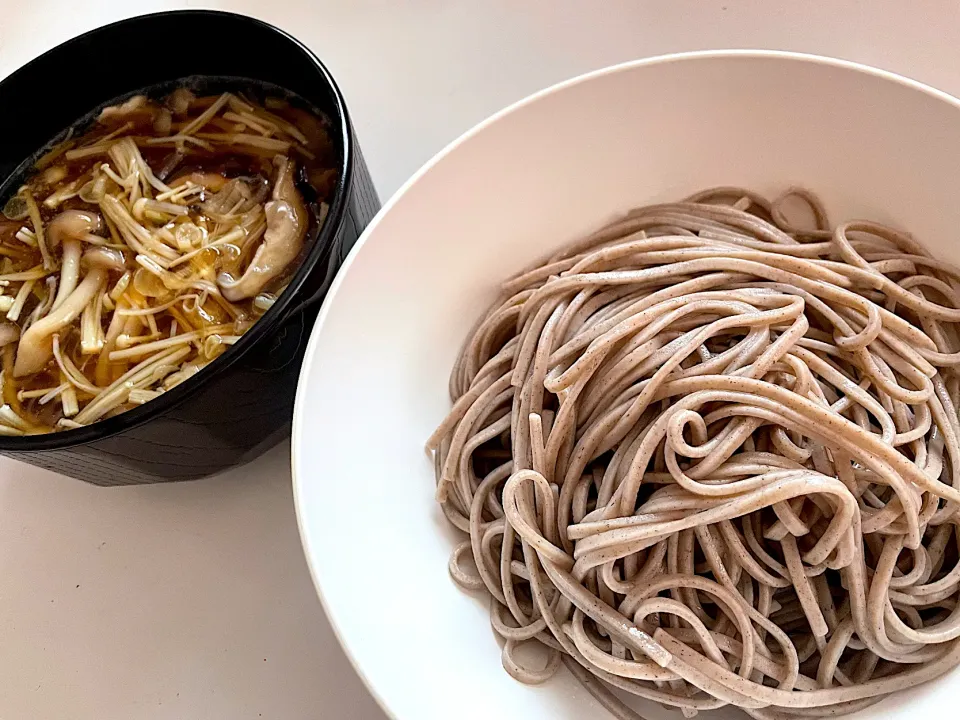 キノコのあんかけつけ汁蕎麦|ちゃんくまさん